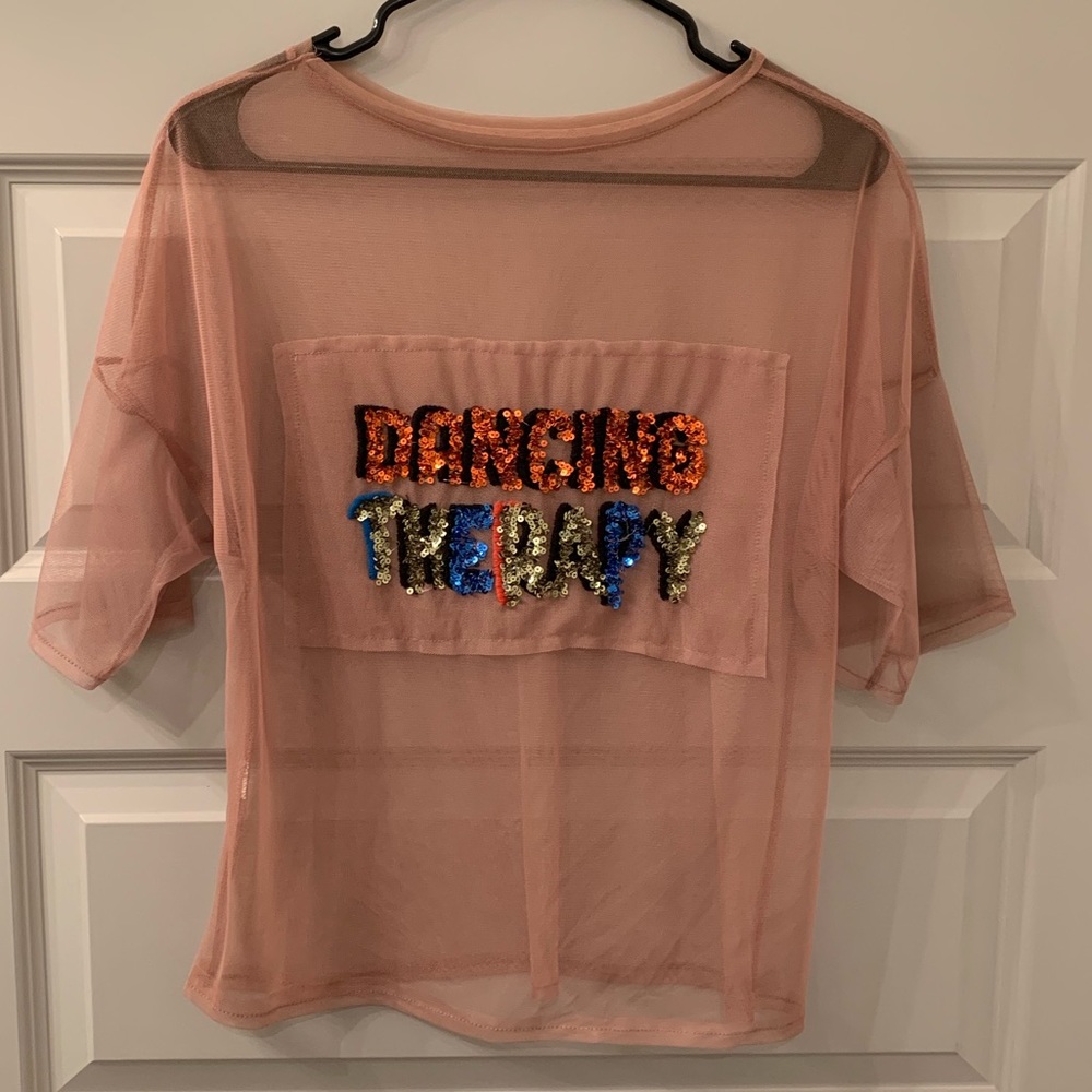 Zara sheer top “Dancing Therapy”